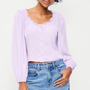 NEW! Old Navy Light Purple (Lilac) Button-Up Blouse | Women’s Size Medium Petite